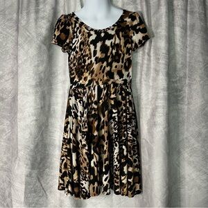 Dot Dot Smile Leopard Print Cap Dress - size 3/4